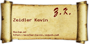 Zeidler Kevin névjegykártya